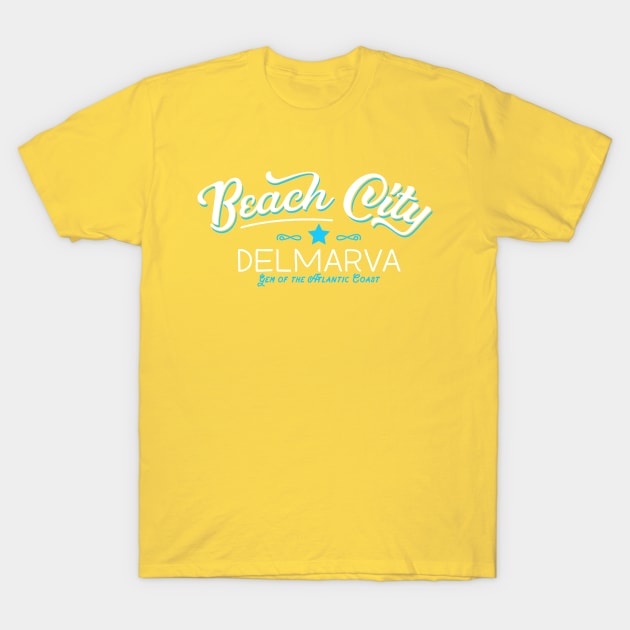 Beach City Souvenir-teal T-Shirt by zellsbells